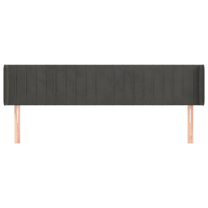 vidaXL Kopfteil mit Ohren Dunkelgrau 203x16x78/88 cm Samt