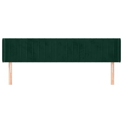 vidaXL Kopfteil mit Ohren Dunkelgrün 203x16x78/88 cm Samt
