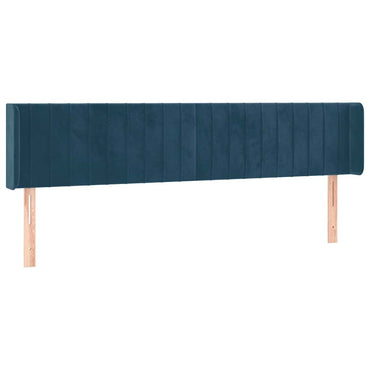 vidaXL Kopfteil mit Ohren Dunkelblau 203x16x78/88 cm Samt