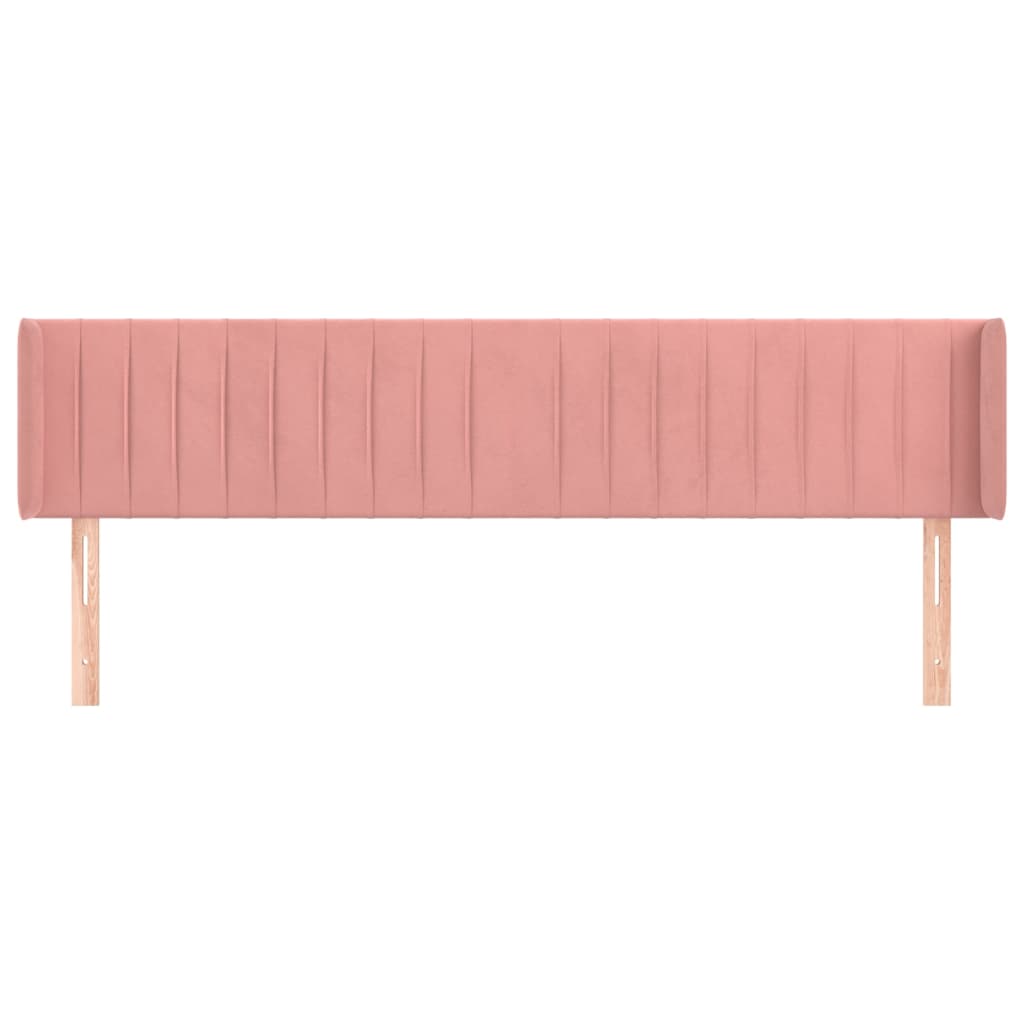 vidaXL Kopfteil mit Ohren Rosa 203x16x78/88 cm Samt