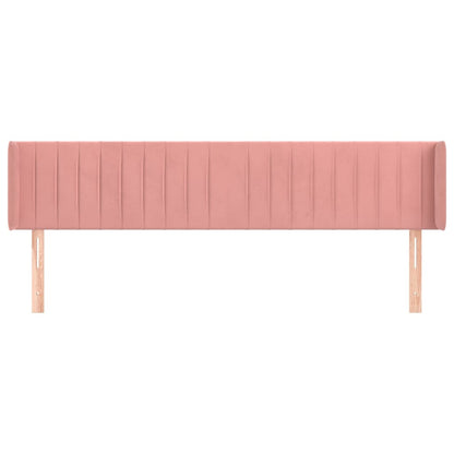 vidaXL Kopfteil mit Ohren Rosa 203x16x78/88 cm Samt