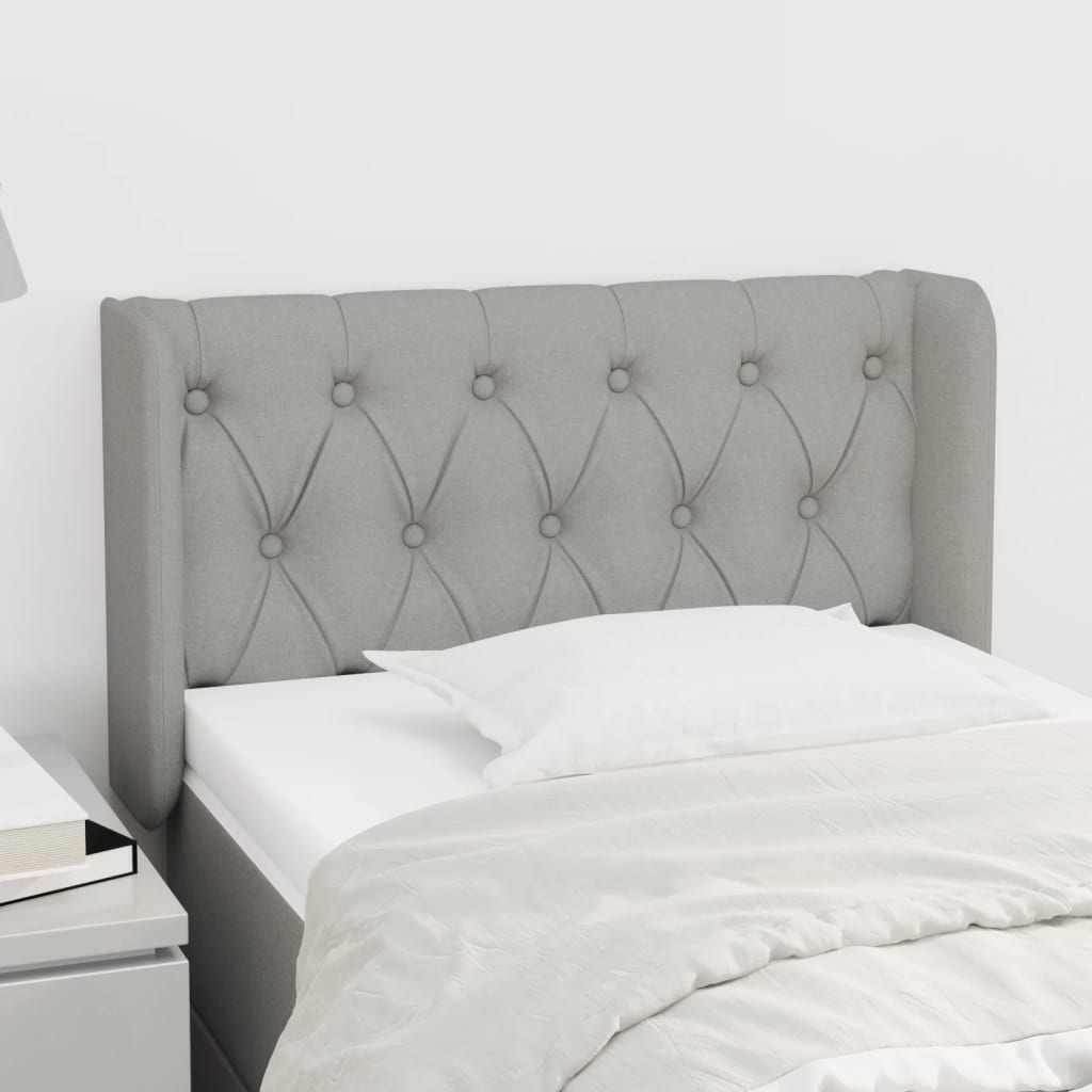 vidaXL Kopfteil mit Ohren Hellgrau 83x16x78/88 cm Stoff
