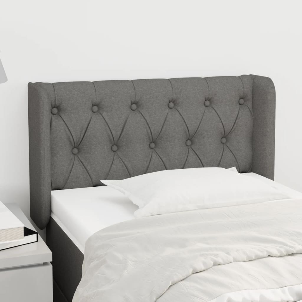 vidaXL Kopfteil mit Ohren Dunkelgrau 83x16x78/88 cm Stoff