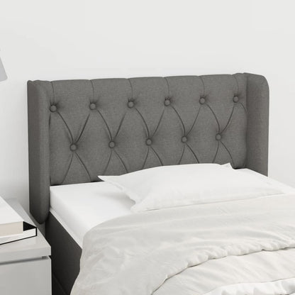 vidaXL Kopfteil mit Ohren Dunkelgrau 83x16x78/88 cm Stoff