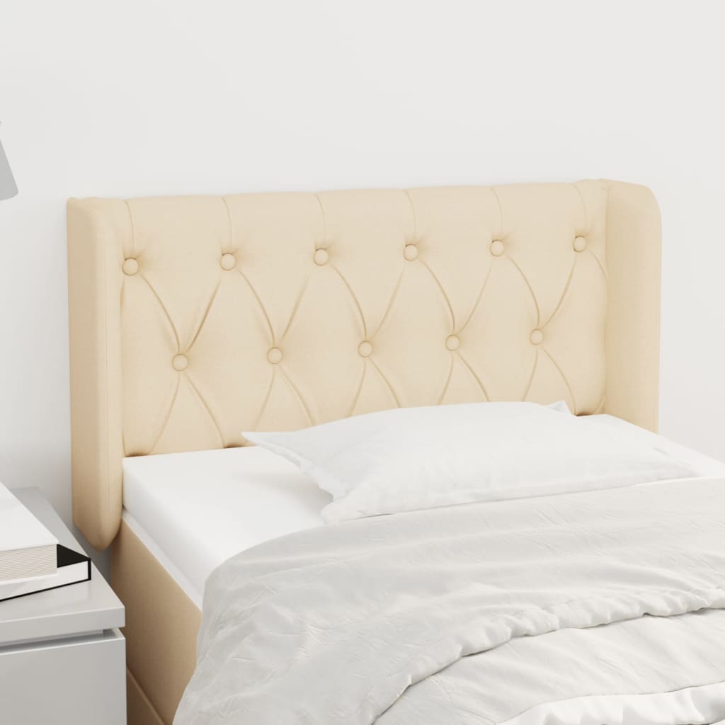 vidaXL Kopfteil mit Ohren Creme 83x16x78/88 cm Stoff