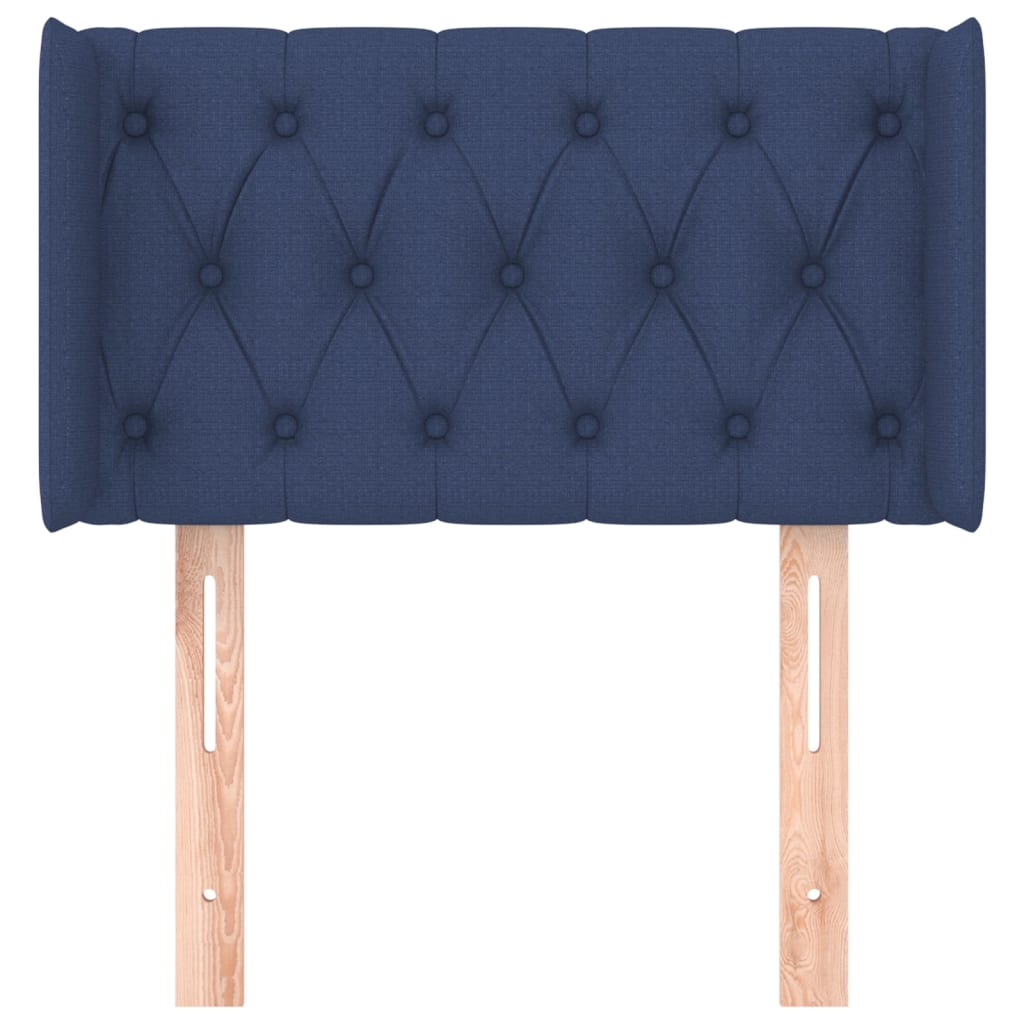 vidaXL Kopfteil mit Ohren Blau 83x16x78/88 cm Stoff