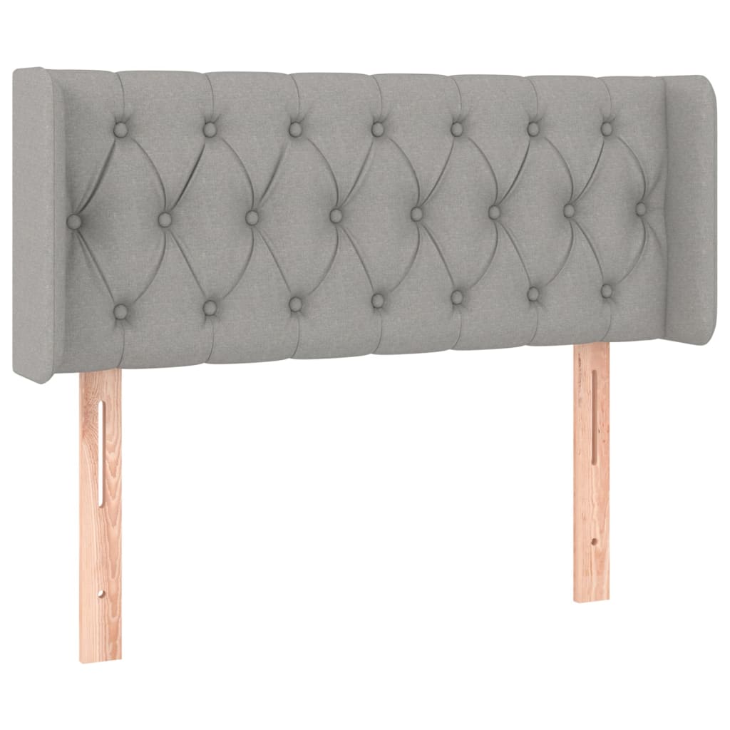 vidaXL Kopfteil mit Ohren Hellgrau 93x16x78/88 cm Stoff