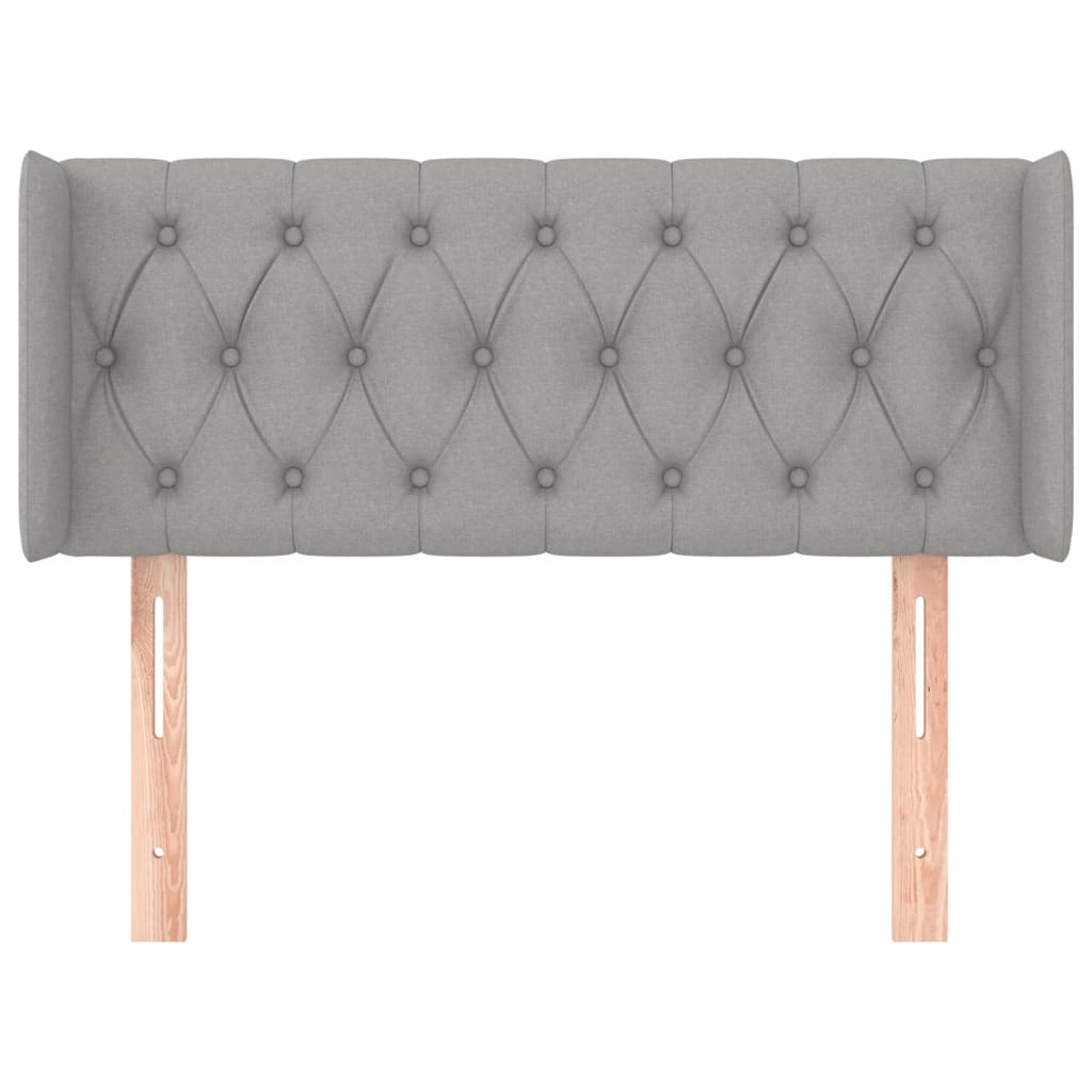 vidaXL Kopfteil mit Ohren Hellgrau 93x16x78/88 cm Stoff