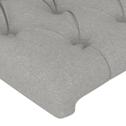 vidaXL Kopfteil mit Ohren Hellgrau 93x16x78/88 cm Stoff