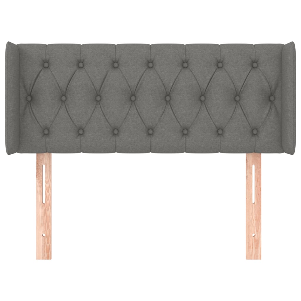 vidaXL Kopfteil mit Ohren Dunkelgrau 93x16x78/88 cm Stoff