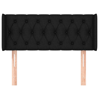 vidaXL Kopfteil mit Ohren Schwarz 93x16x78/88 cm Stoff