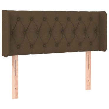 vidaXL Kopfteil mit Ohren Dunkelbraun 93x16x78/88 cm Stoff