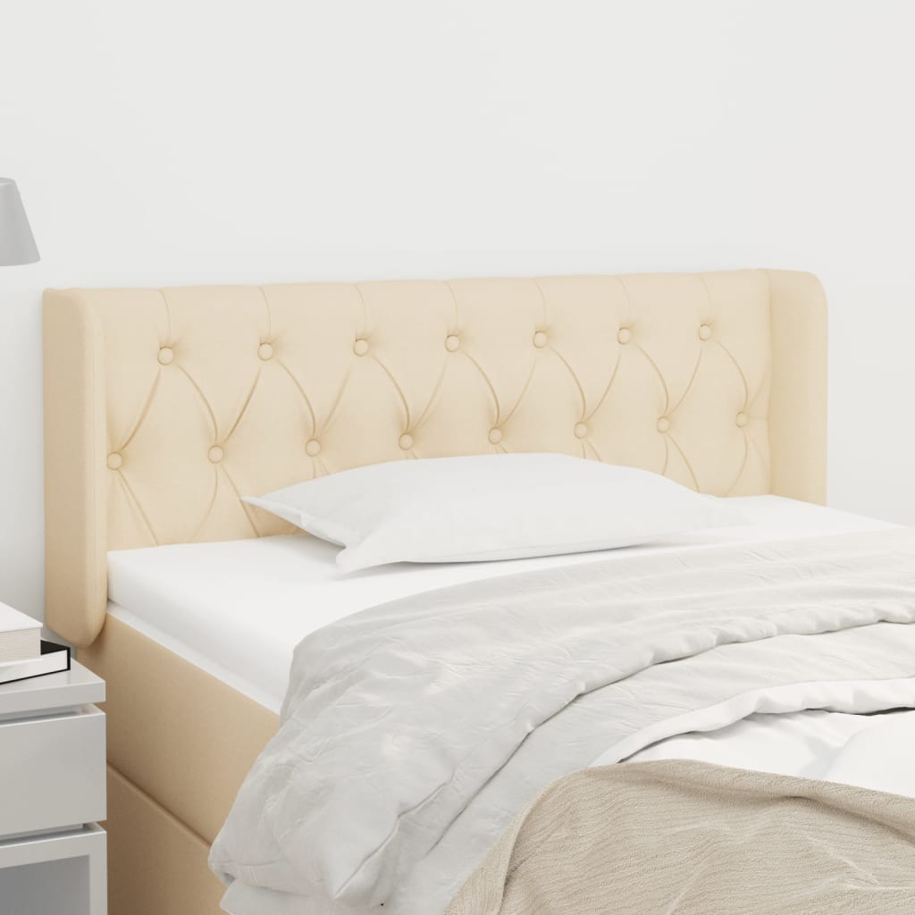 vidaXL Kopfteil mit Ohren Creme 93x16x78/88 cm Stoff