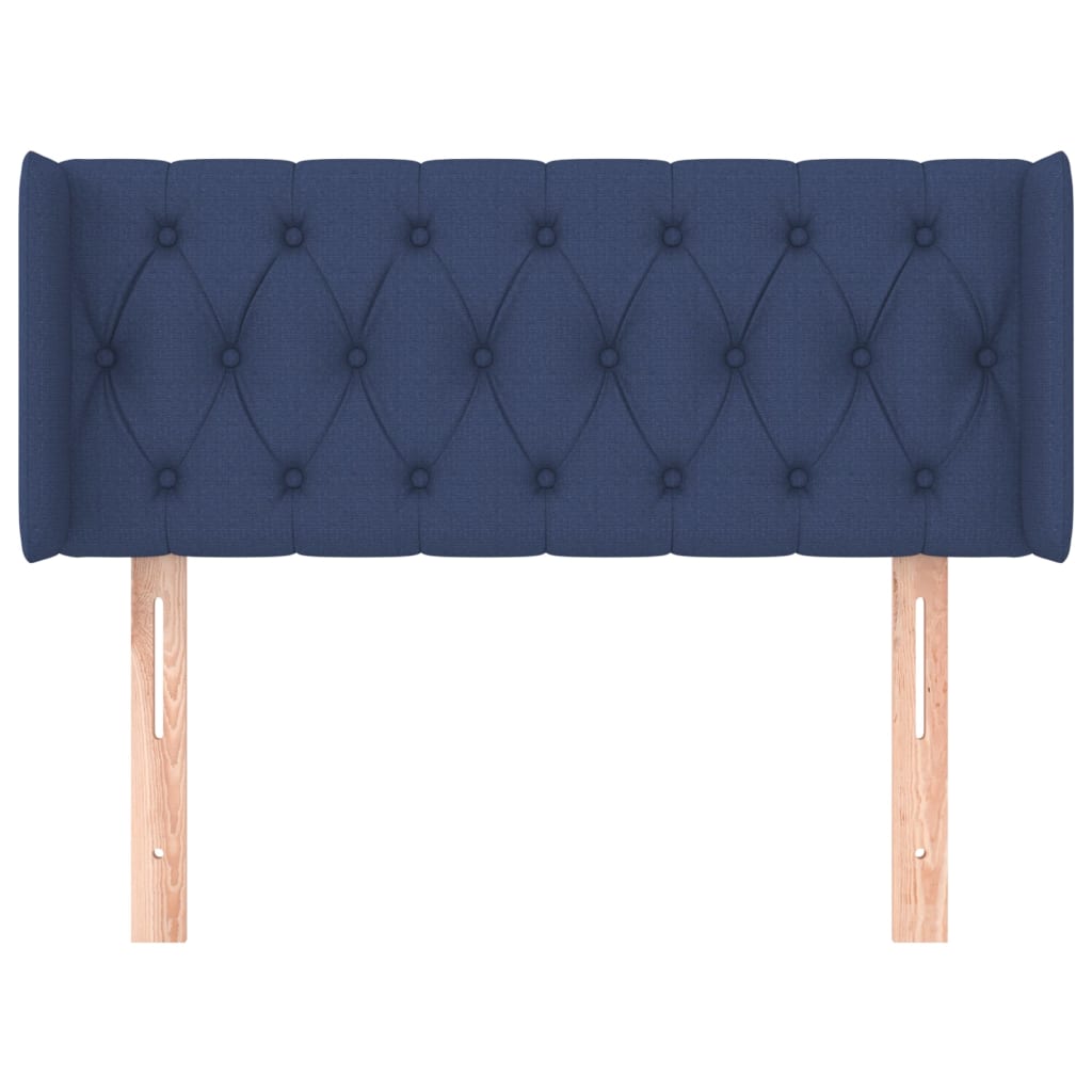 vidaXL Kopfteil mit Ohren Blau 93x16x78/88 cm Stoff