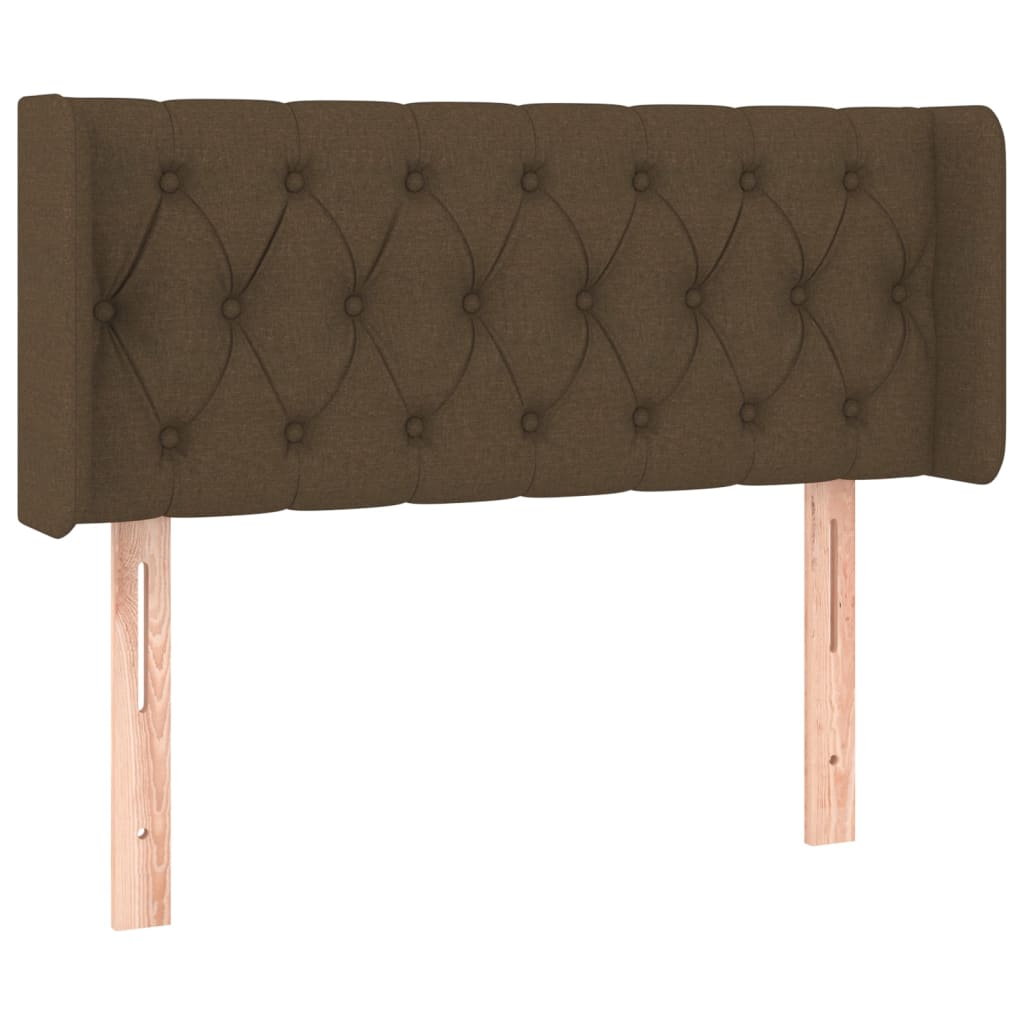 vidaXL Kopfteil mit Ohren Dunkelbraun 103x16x78/88 cm Stoff