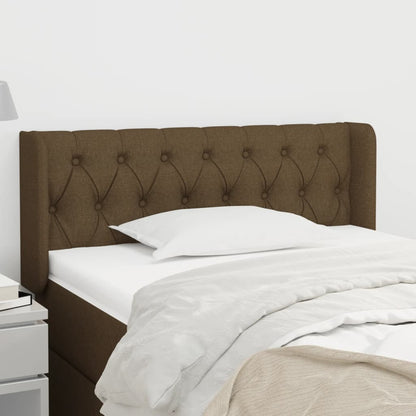 vidaXL Kopfteil mit Ohren Dunkelbraun 103x16x78/88 cm Stoff