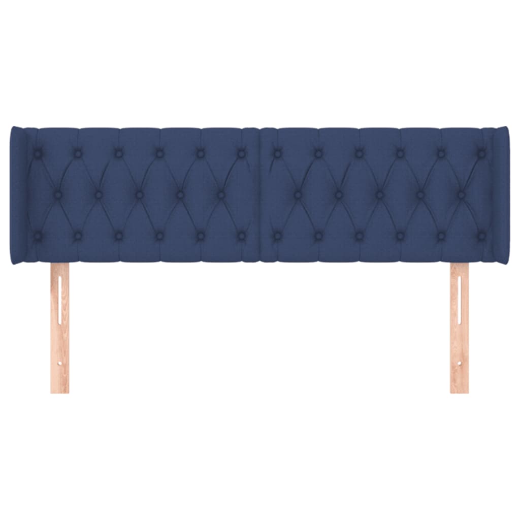 vidaXL Kopfteil mit Ohren Blau 147x16x78/88 cm Stoff