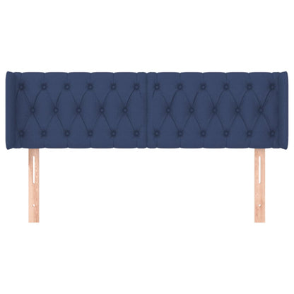 vidaXL Kopfteil mit Ohren Blau 147x16x78/88 cm Stoff