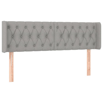 vidaXL Kopfteil mit Ohren Hellgrau 163x16x78/88 cm Stoff