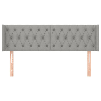 vidaXL Kopfteil mit Ohren Hellgrau 163x16x78/88 cm Stoff