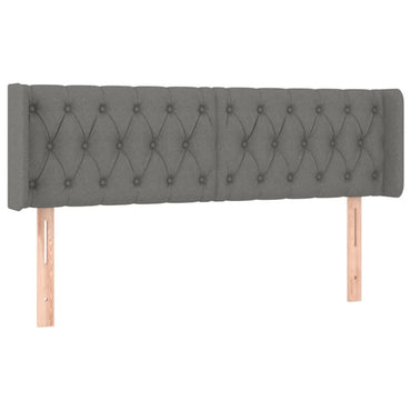 vidaXL Kopfteil mit Ohren Dunkelgrau 163x16x78/88 cm Stoff