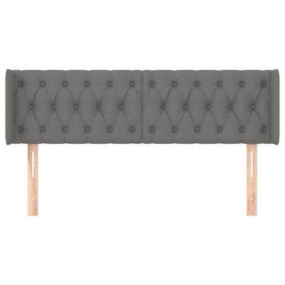 vidaXL Kopfteil mit Ohren Dunkelgrau 163x16x78/88 cm Stoff