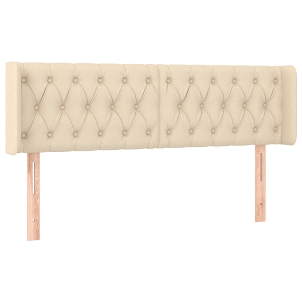 vidaXL Kopfteil mit Ohren Creme 163x16x78/88 cm Stoff