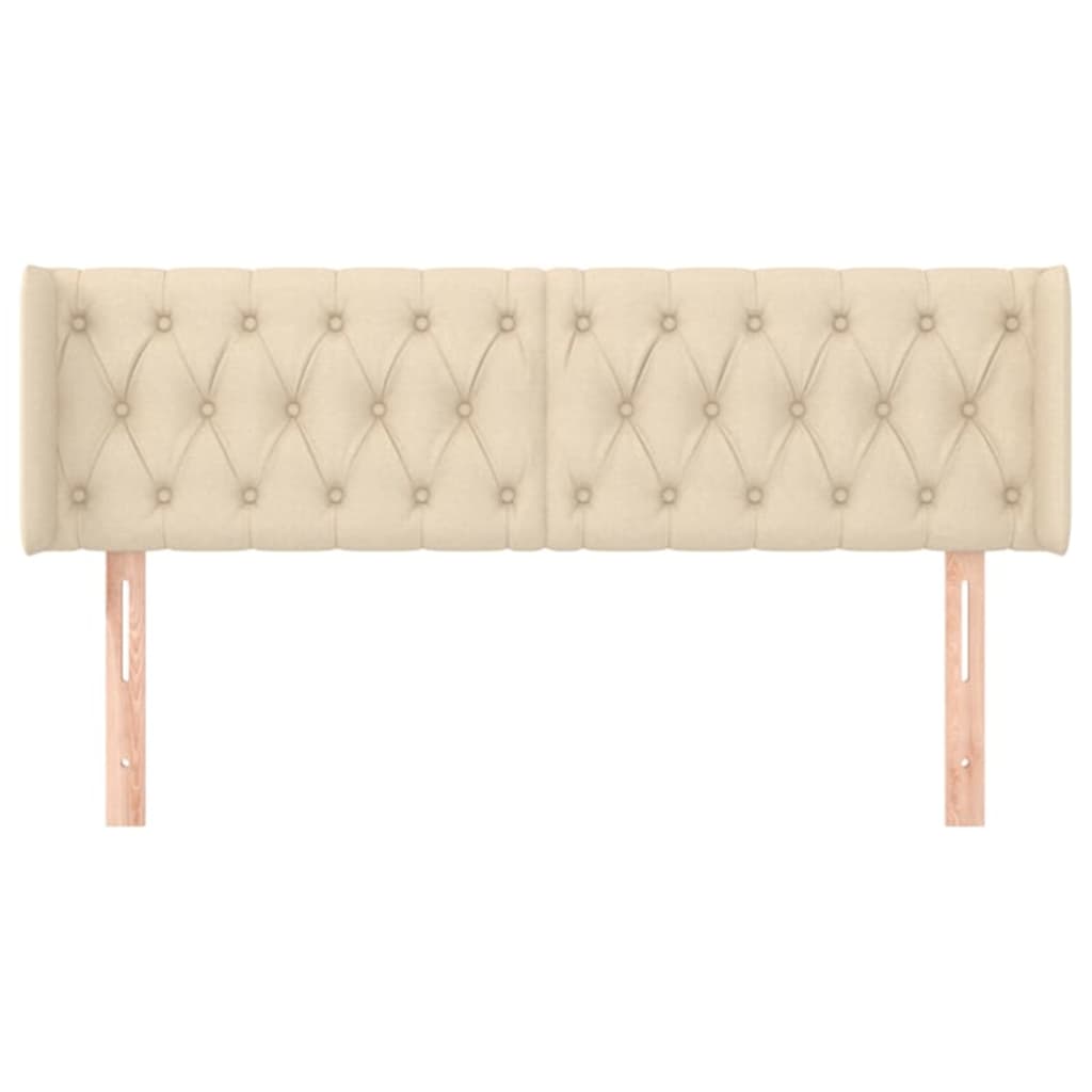 vidaXL Kopfteil mit Ohren Creme 163x16x78/88 cm Stoff