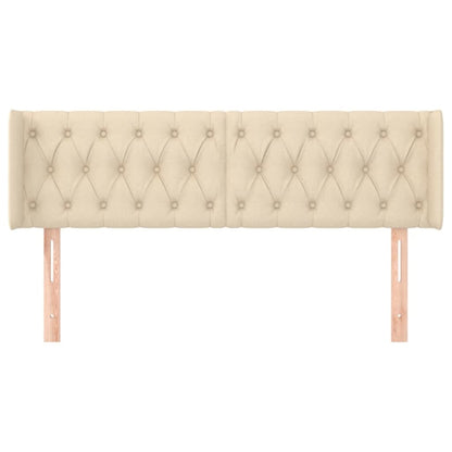 vidaXL Kopfteil mit Ohren Creme 163x16x78/88 cm Stoff