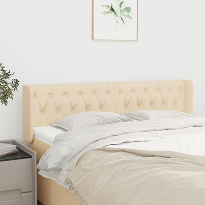 vidaXL Kopfteil mit Ohren Creme 163x16x78/88 cm Stoff