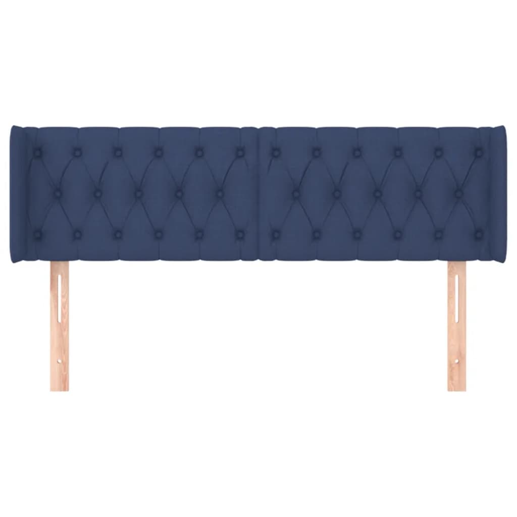 vidaXL Kopfteil mit Ohren Blau 163x16x78/88 cm Stoff