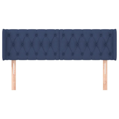 vidaXL Kopfteil mit Ohren Blau 163x16x78/88 cm Stoff