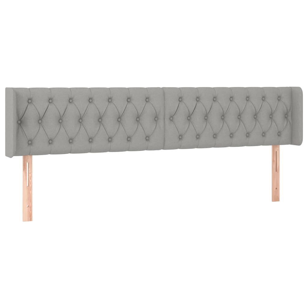 vidaXL Kopfteil mit Ohren Hellgrau 183x16x78/88 cm Stoff