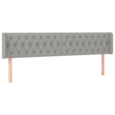 vidaXL Kopfteil mit Ohren Hellgrau 183x16x78/88 cm Stoff