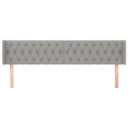 vidaXL Kopfteil mit Ohren Hellgrau 183x16x78/88 cm Stoff