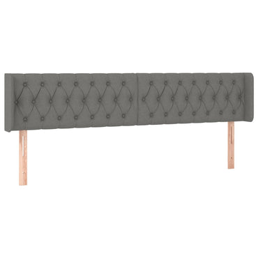 vidaXL Kopfteil mit Ohren Dunkelgrau 183x16x78/88 cm Stoff