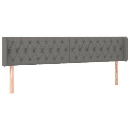 vidaXL Kopfteil mit Ohren Dunkelgrau 183x16x78/88 cm Stoff