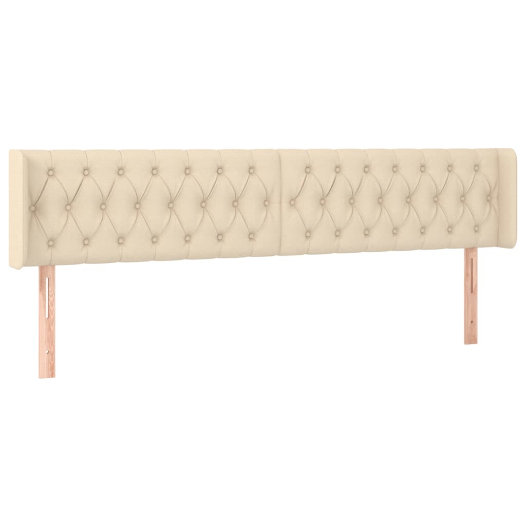 vidaXL Kopfteil mit Ohren Creme 183x16x78/88 cm Stoff