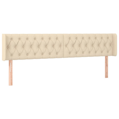 vidaXL Kopfteil mit Ohren Creme 183x16x78/88 cm Stoff