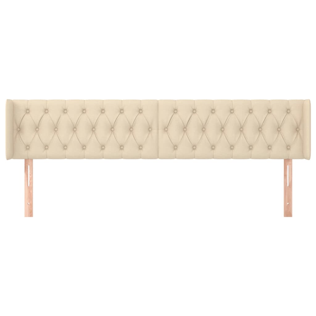 vidaXL Kopfteil mit Ohren Creme 183x16x78/88 cm Stoff