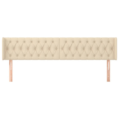 vidaXL Kopfteil mit Ohren Creme 183x16x78/88 cm Stoff