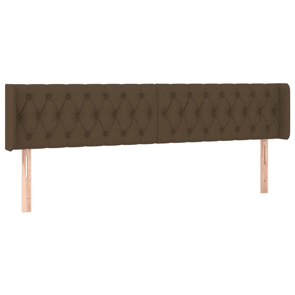 vidaXL Kopfteil mit Ohren Dunkelbraun 203x16x78/88 cm Stoff