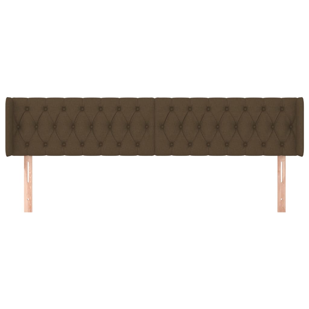 vidaXL Kopfteil mit Ohren Dunkelbraun 203x16x78/88 cm Stoff