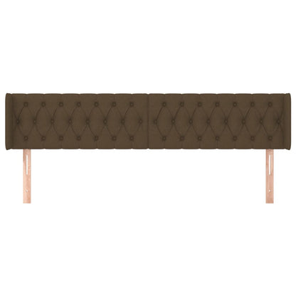 vidaXL Kopfteil mit Ohren Dunkelbraun 203x16x78/88 cm Stoff