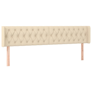 vidaXL Kopfteil mit Ohren Creme 203x16x78/88 cm Stoff