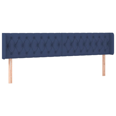 vidaXL Kopfteil mit Ohren Blau 203x16x78/88 cm Stoff