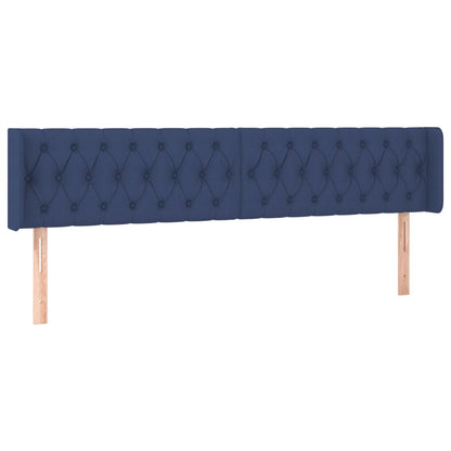 vidaXL Kopfteil mit Ohren Blau 203x16x78/88 cm Stoff