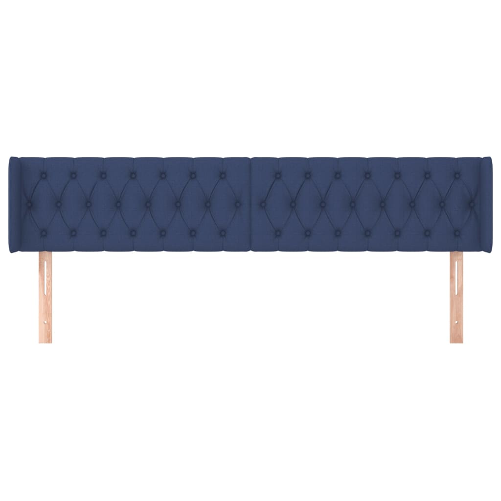 vidaXL Kopfteil mit Ohren Blau 203x16x78/88 cm Stoff
