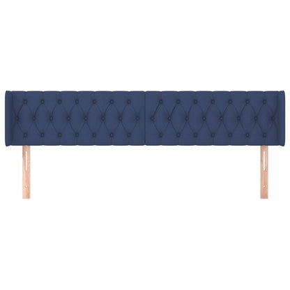 vidaXL Kopfteil mit Ohren Blau 203x16x78/88 cm Stoff