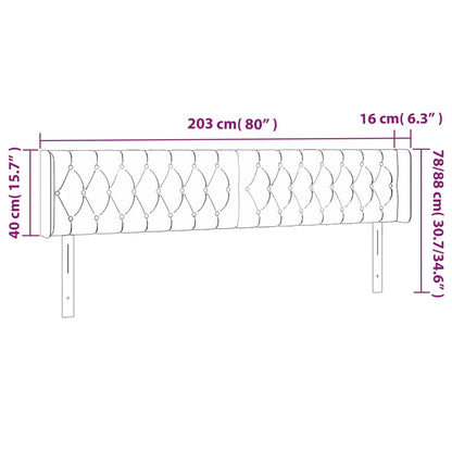 vidaXL Kopfteil mit Ohren Blau 203x16x78/88 cm Stoff
